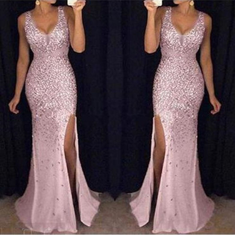 Mermaid V-neck Sleeveless Evening Dress