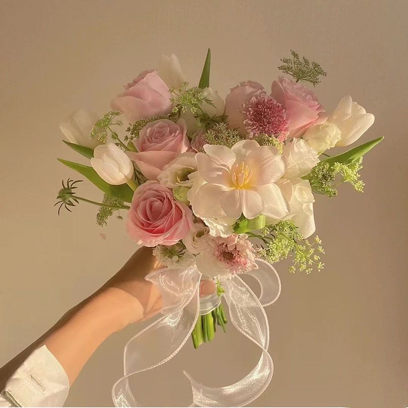 Soft Pink Premade Bridal Bouquet