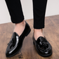 Men's Baotou Slip-On Tassel Patent Leather Wedding Shoes