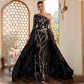 One Shoulder Cloak Sequin Prom Dress