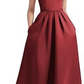 One-Shoulder Sleeveless Long Satin Dress