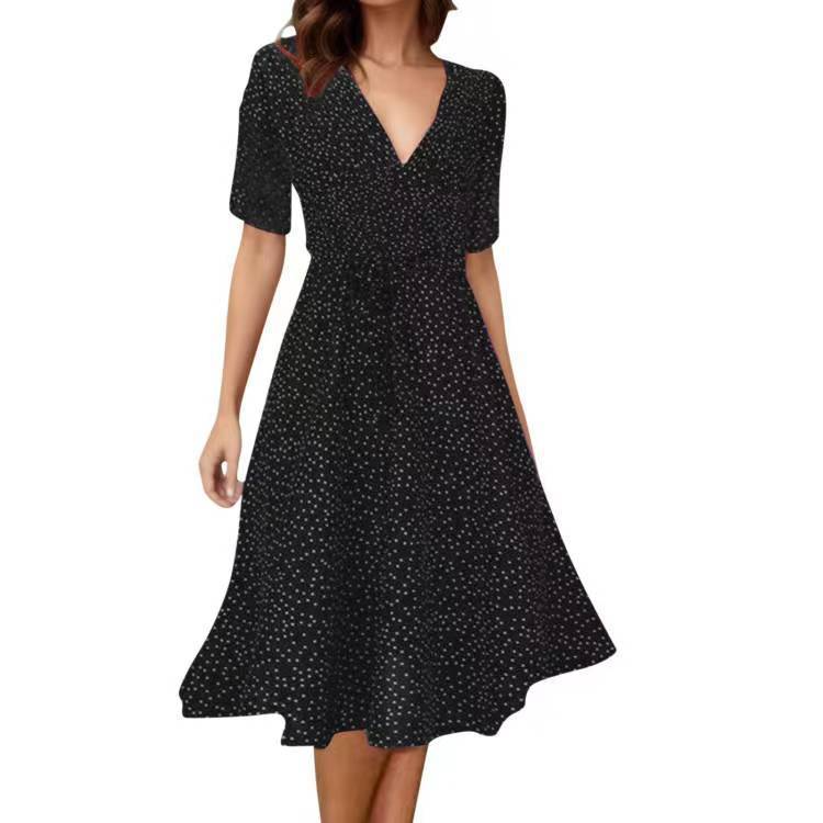 The Polka Dot Ruffle Wrap Dress