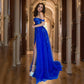 Princess Tulle Applique Off-the-Shoulder Sleeveless Brush Train Prom Dress