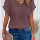 Lace Short Sleeves Crew Neck Top