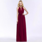 Halter Neck Sleeveless Long Bridesmaid Dress