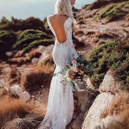 Open Back Mermaid Wedding Dress