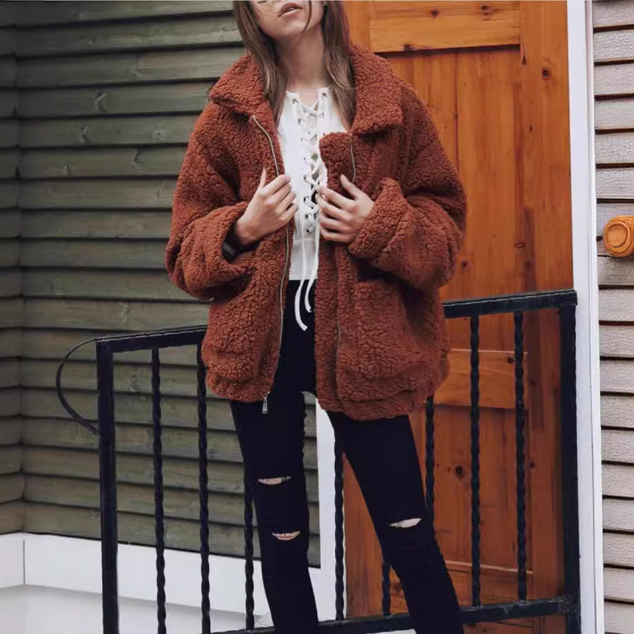 Warm Soft Zipper Fur Coat Jacket