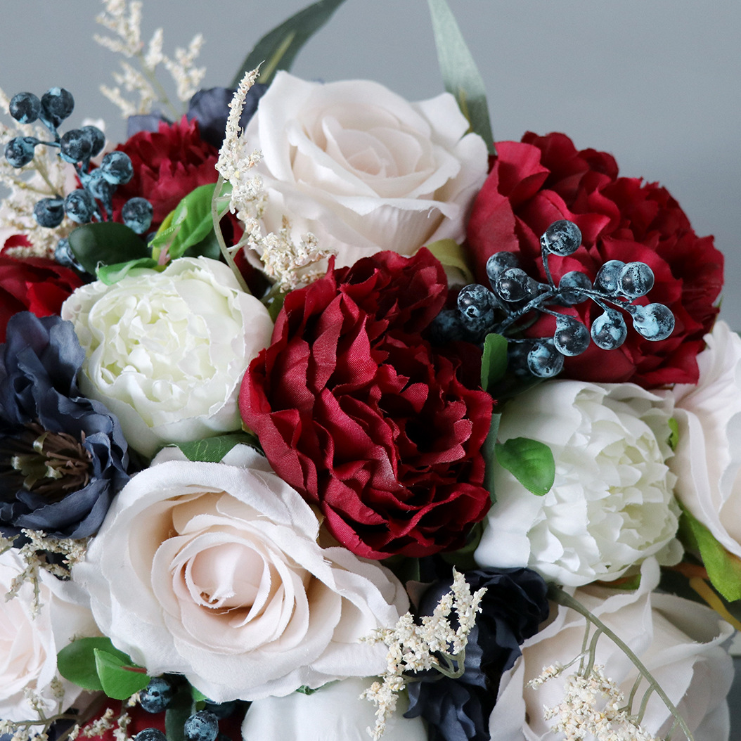 Red Rose Artificial Bridal Bouquet