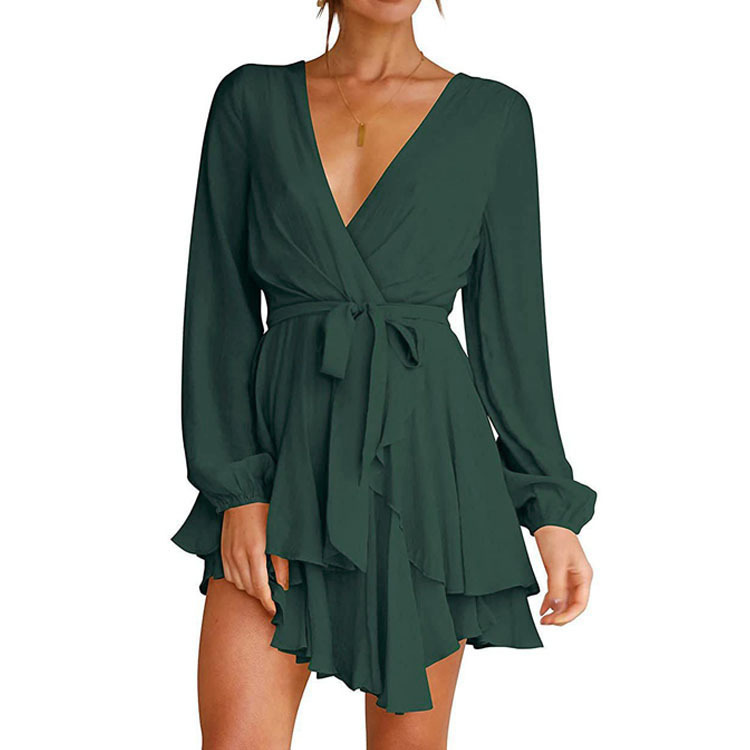 Layered Balloon Sleeve Mini Dress