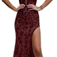 Sweep Train Deep V Neck Sleeveless Front Slit Prom Dress