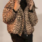 Leopard Print Puffer Zipper Jacket