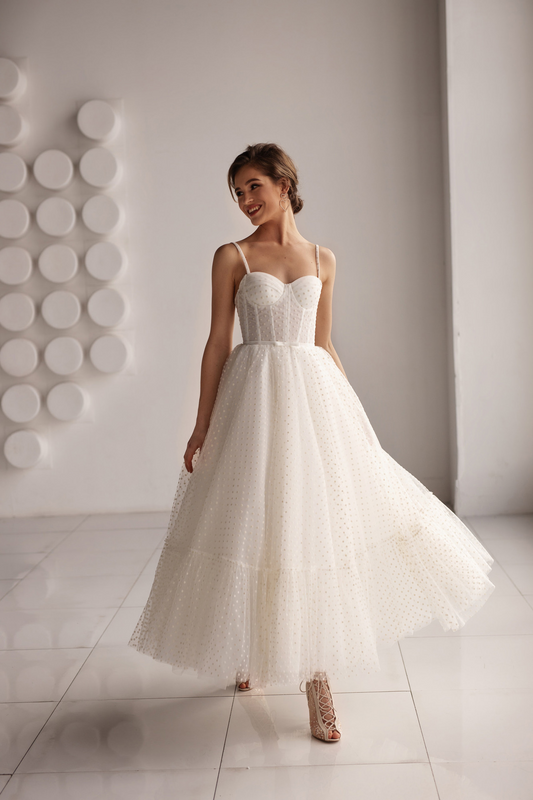 A-Line Sweetheart Neck Spaghetti Strap Wedding Dress