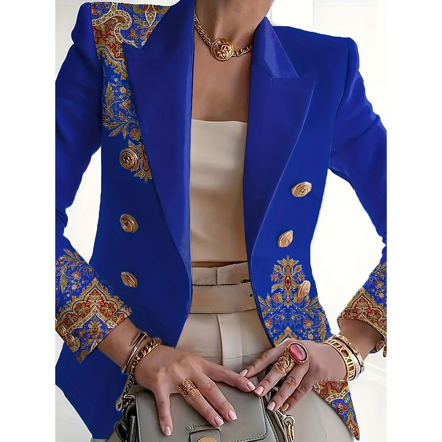 Urban Lapel Collar Floral Print Regular Fit Blazer