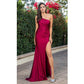 One Shoulder Sleeveless Split Leg Banquet Evening Dress