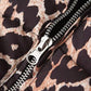 Leopard Print Puffer Zipper Jacket