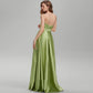 Green Tube Top Backless Split Long Prom Dress