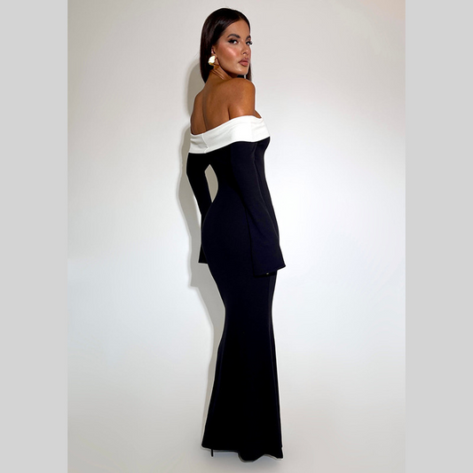 Modern Off-the-shoulder Long Sleeve Prom Dress