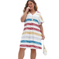 Multi Stripe Print T-shirt Dress