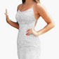 Lace Applique Sleeveless Bodycon Mini Dress