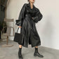 Women's Long Oversized Leather Trench Coat