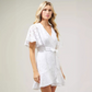 Angel Sleeve Faux Wrap Dress