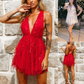 Deep V Sleeveless Sequin Mini Dress