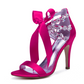 Satin Block Heel Open Toe Wedding Sandals