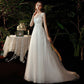 Ivory Mesh Lace Embroidered Wedding Dress