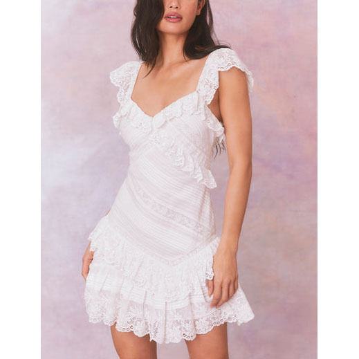 Frill Trim Off-Shoulder Mini Dress