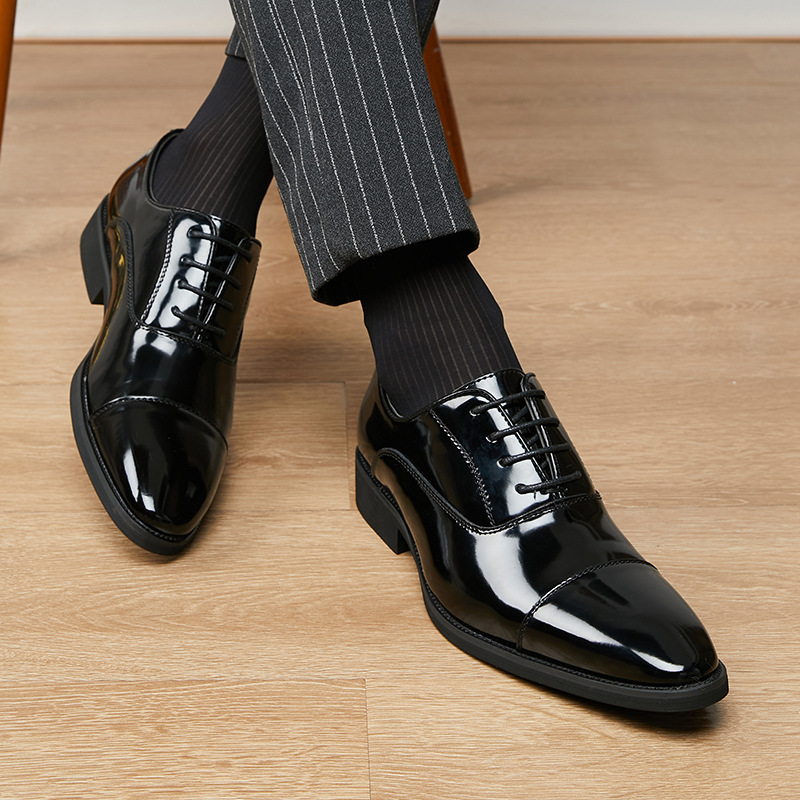 Man's Baotou Lace Up Derby Wedding Shoes