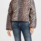 Leopard Print Patchwork Stand Collar Jacket