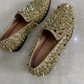 Men's Glitter Round Toe Spike Loafers Party Shoes