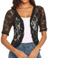 Floral Lace Half Sleeves Casual Shawl