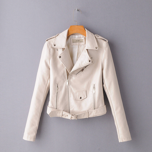 Motorcycle Slim PU Leather Jacket