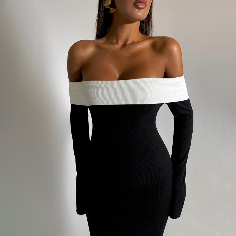 Modern Off-the-shoulder Long Sleeve Prom Dress