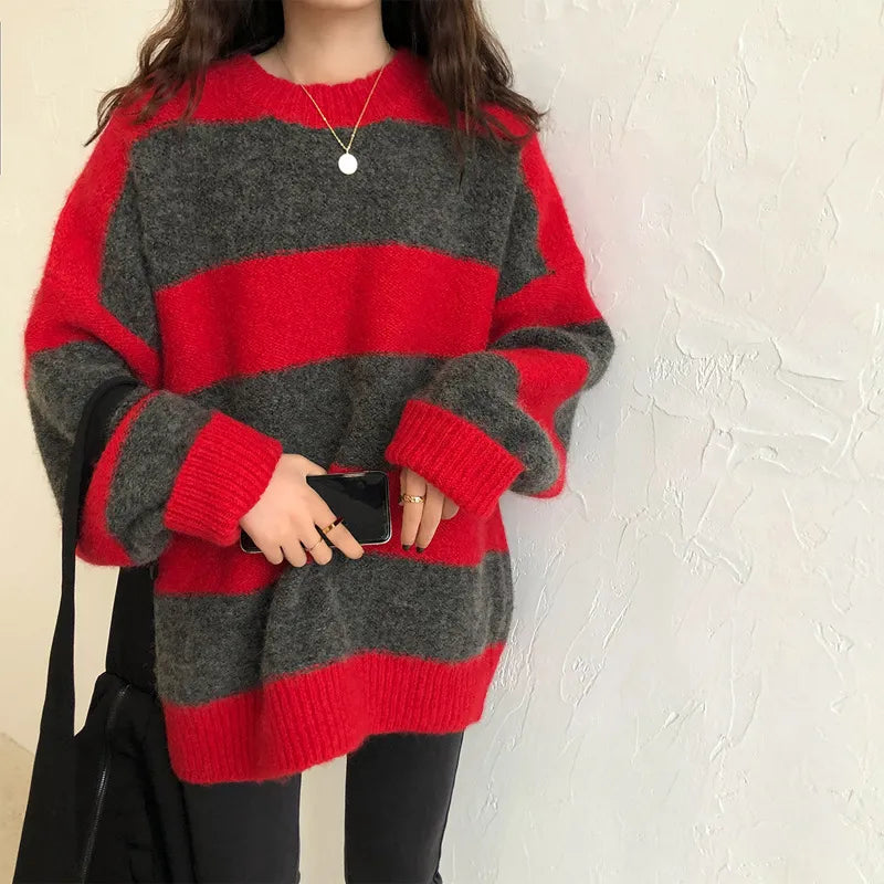 Oversized Stripe Pullover Sweater