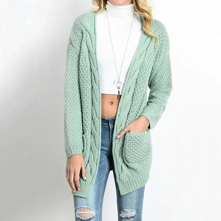 Women's Long Sleeves Cardigan Knitted Loose Sweater