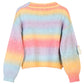 Rainbow Gradient V-Neck Knitted Sweater