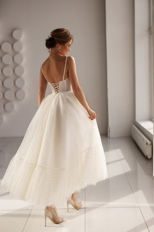 A-Line Sweetheart Neck Spaghetti Strap Wedding Dress