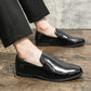 Men's Gradient Leather Round Toe Slip-On Loafers