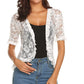 Floral Lace Half Sleeves Casual Shawl