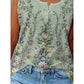 Floral Print Buttons Sleeveless Vest Tops