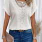 Lace Short Sleeves Crew Neck Top