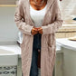 Women Hooded Open Front Cardigan Cable Knit Sweater