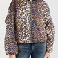 Leopard Print Patchwork Stand Collar Jacket