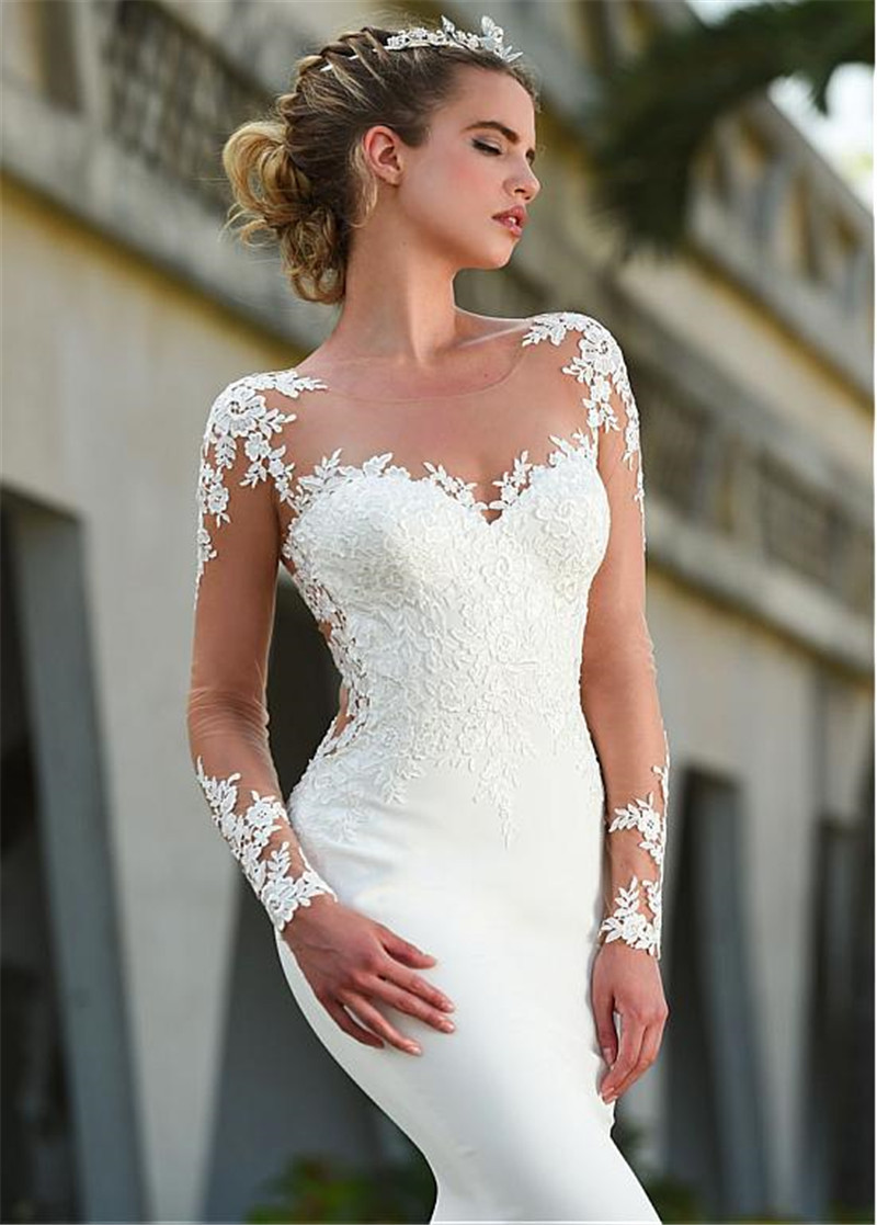 Lace Long Sleeves Mermaid Wedding Dress