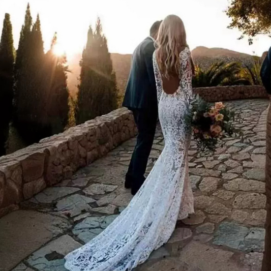 Open Back Mermaid Wedding Dress