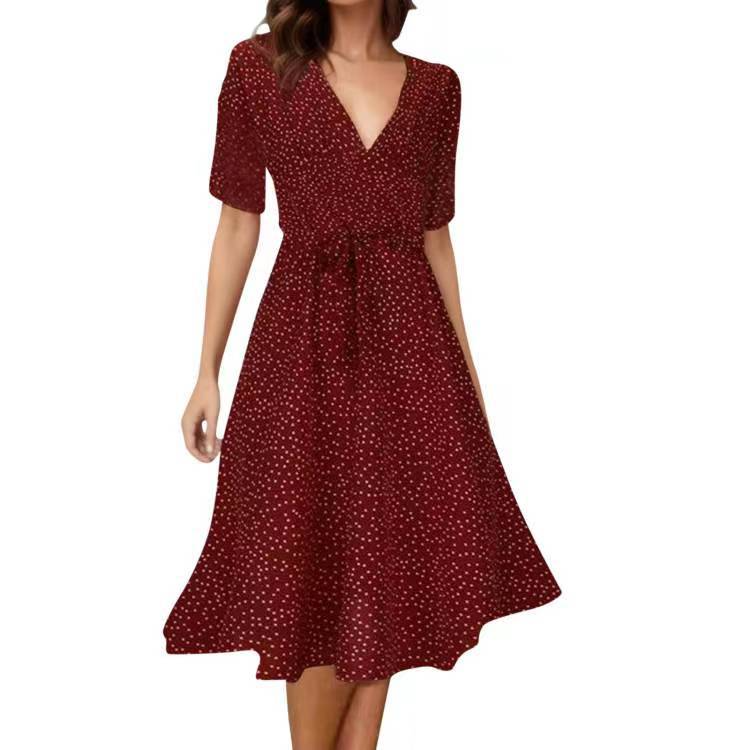 The Polka Dot Ruffle Wrap Dress