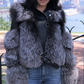 Long Sleeves Zipper Faux Fur Jacket