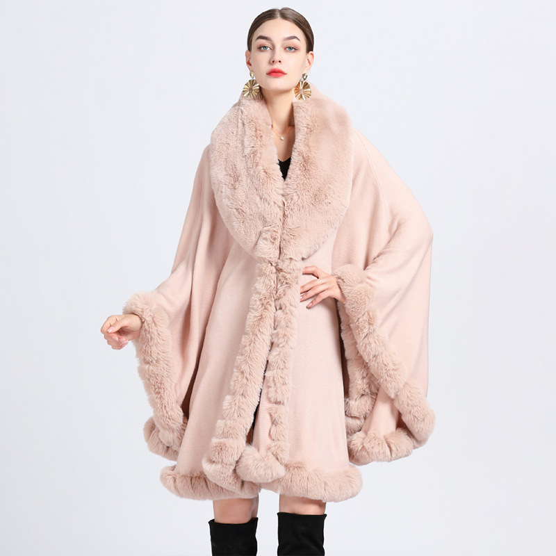 Cloak Cape Faux Fur Bride Wraps Poncho Coat